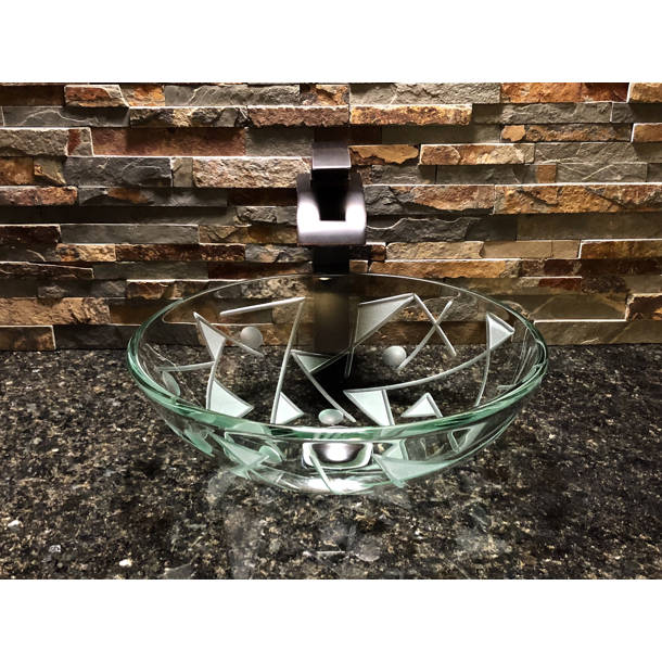 Elegant Glass Engraving Studio 16.5'' Clear Glass Circular Vessel